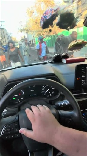 Homeless army throws cakes at speeders