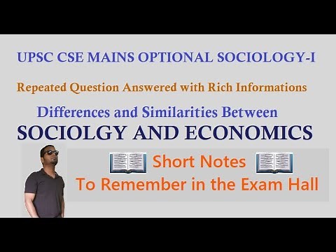 Sociology and Economics Comparison I Differences I Similarities I Sociology and Economics