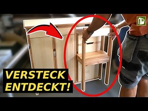 Platzsparender Schrank mit verstecktem Stuhl – DIY Anleitung