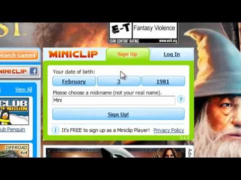 How to Sign up for Miniclip