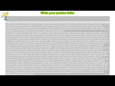 How to : Write your pardon letter