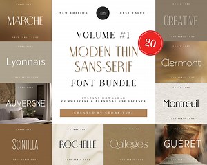 Modern Thin Sans Serif Fonts Bundle, Delicate Thin Sans Serif Font OTF, Crafting Fonts, Wedding Invitation Fonts, Canva Fonts, Circuit Fonts - Etsy