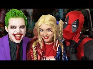 DEADPOOL gets Between JOKER & HARLEY QUINN - Real Life Superhero Movie