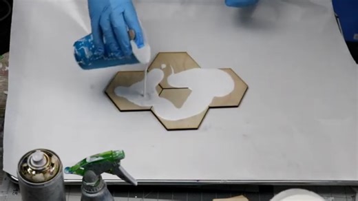 Gorgeous DIY Mixed Media Acrylic Pour Coasters with Spray Paint