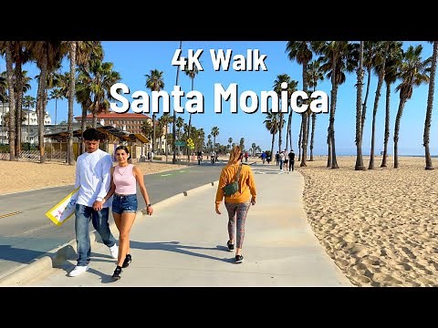LOS ANGELES Santa Monica Beach 🌴 Walk 4K 2024