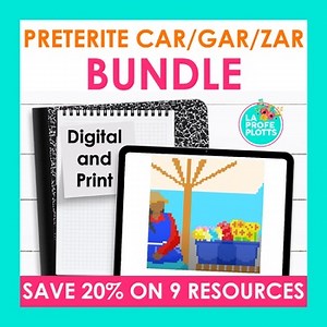 Preterite CAR GAR ZAR Verbs Activity Bundle Spanish Grammar Spanish Review