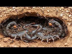 Leptogenys Attack a Giant Scorpion's Den