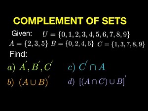 Operations on Sets Part 2 (Complement of Sets)