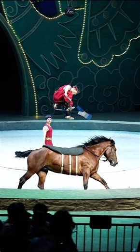 1 Man & 🐎 Perform an Unbelievable Stunt! 😱#stunt #shorts #foryou #acrobatics #ytshorts #ytviral #yt