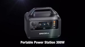 GRECELL Portable Power Station 300W, 230Wh LiFePO4 (LFP) Battery, 1.5hrs Fast Charging, 2 Up to 300W(Peak 600W) AC Outlets, Solar Generator for Outdoor Camping/RVs/Home Use