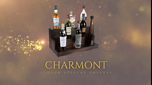 3 Tier Real Wood Liquor Bar Bottle Display Shelf 24’’ - Freestanding 18 Bottle Liquor Stand - Made in The USA - Liquor Cabinet Décor for Home Bar- Burnt Natural