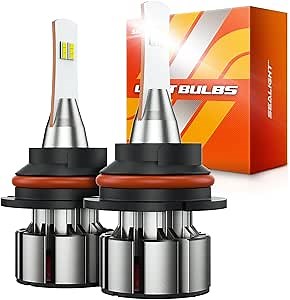 SEALIGHT 9007 LED Bulb, 36000LM 800% Brighter, HB5 Bulb 6500K Cool White, Plug-N-Play IP68 Waterproof, Pack of 2