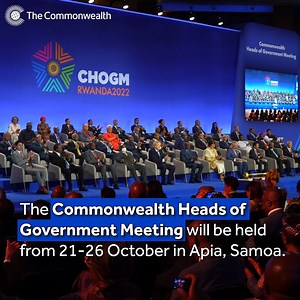 The upcoming #Commonwealth Heads of Government Meeting will be held in Apia, #Samoa on 21-26 October 2024. 🌍 The theme for #CHOGM2024 is ‘One Resilient Common Future: Transforming our Common Wealth’. Find out what's happening at #CHOGM 👉: TheCommonwealth.org/CHOGM Samoa CHOGM 2024 | Government of Samoa | The Commonwealth