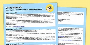 Using Scratch in the Key Stage 1 and Key Stage 2 Computing Curriculum Help Sheets