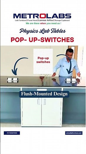 Metrolabs S38: Physics Lab Tables | Equipped with pop-up switch and socket units