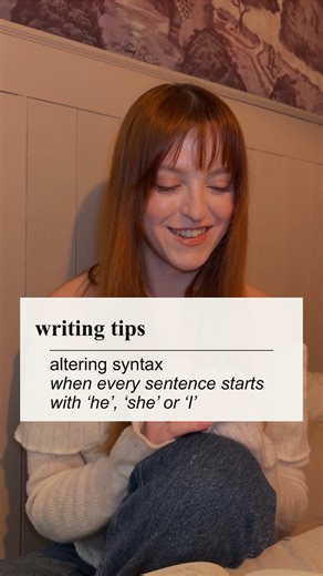 Writing tips | Part 1 – altering syntax Altering your syntax can help ensure sentence weight feels evenly distributed, keeping the prose varied and engaging for readers. If every sentence starts with a pronoun, it doesn’t mean your writing is bad, but it does mean there’s an opportunity to refine your craft and help your sentences do the heavy lifting to keep readers hooked! *** Hey, fellow story lover— If you’re new here, I’m Cameo: editor, writing mentor and the gentle menace behind every trac