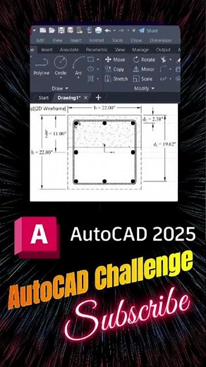 Can You Draw This in AutoCAD in 45 Seconds? 💪 | Reinforced Concrete Speed Challenge!
