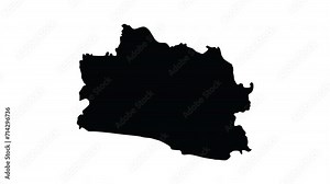 Animation forms a map of West Java province in Indonesia