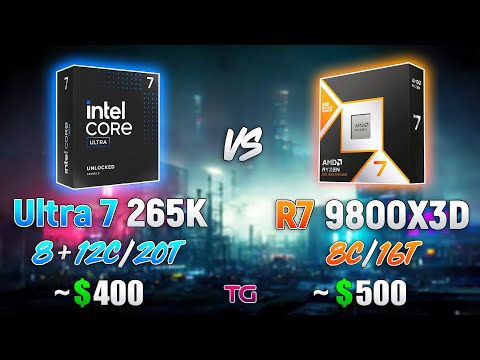 Ryzen 7 9800X3D vs Ultra 7 265K - Test in 10 Games