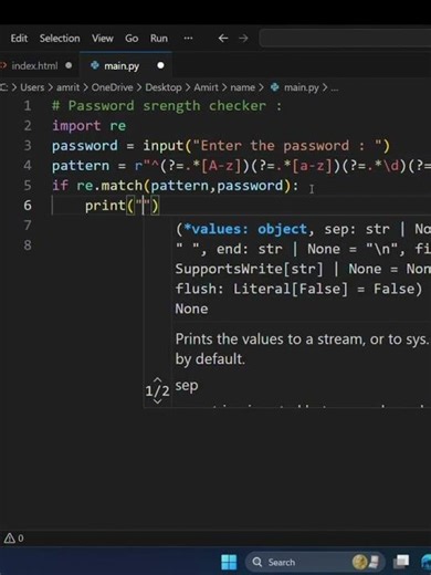 Password strength checker #shorts #python #programming #password