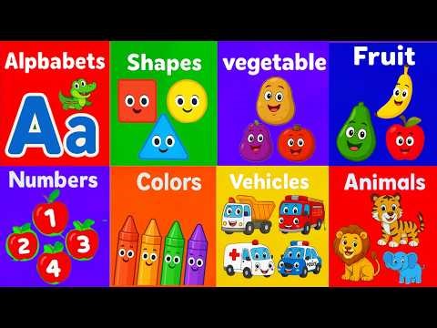 🎉 Ultimate Toddler Learning Video | ABC, Numbers, Colors & Shapes | Nursery Rhymes | Chu Happy Kids