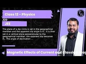 The plane of a dip circle is set in the geographical meridian and the apparent dip angle is θ_1. ...