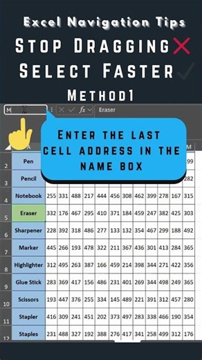 Excel Data Selection(Method 1) #shorts