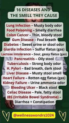 16 Health Conditions & the Unusual Smells They May Cause ⚠️🩺 #HealthAwareness