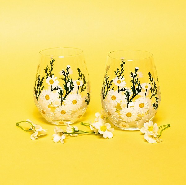 Hand Painted Drinking Glasses Set Unique Floral Drinking Glass Set for Summer Drinking Glasses Cute Painted Flower Drinkware for Home Gift - Etsy