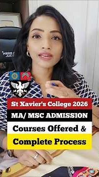 St. Xavier’s College MA/MSc Admission 2026 | Courses & Full Process Explained