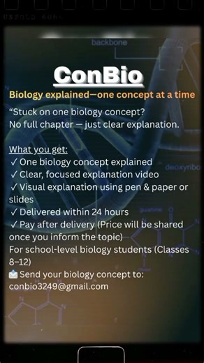 Need help with your Biology Concept? Conbio is here.#biology #concept #zoology #botany #bio