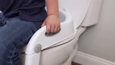 Fisher-Price™ Potty Training Seat with Step Stool Ladder, 2-in-1 Potty Training Toilet for Toddlers with Splash Guard, Anti-Slip Pads, Cushioned Seat (Gray)