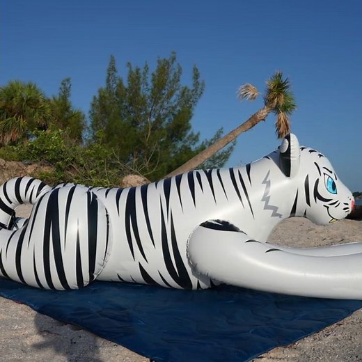 Life-Size Ride-On Pool Toy Tiger from Inflatable World
