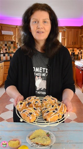Blueberry & Lemon Scones 🍋🫐 These are absolutely lovely. I really enjoy making scones like this, light, fruity, and fresh with a hint of lemon. A nice change is to cut them into triangles too 🔺 Perfect with a cup of tea ☕ The recipe is in the comments below 💛 #BlueberryScones #LemonBaking #HomeBaking | Scrummy