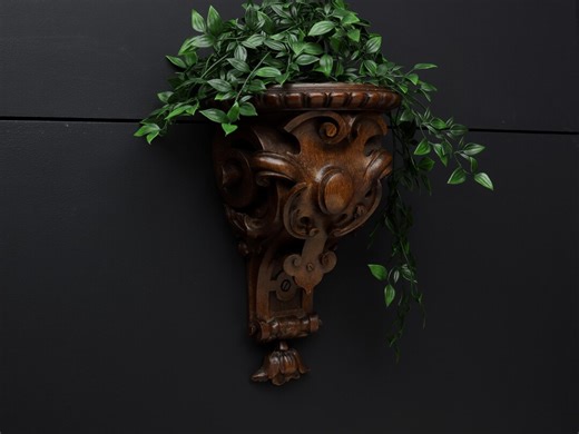 Antique Carved Wood Corbel Shelf | Belgian Monastery Decor - Etsy New Zealand