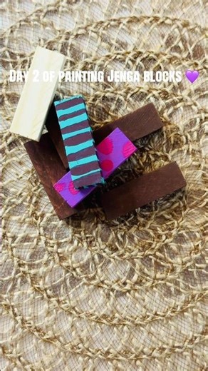 Painting Jenga Blocks – Day 2 💜 Pink & Purple #jengablocks #dailydiy #artseries