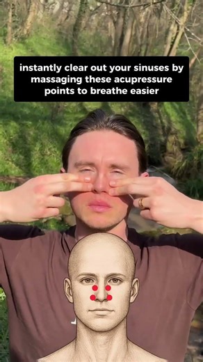 Instantly unblock your sinuses with this acupressure routine 👇🏼 Find these 5 points and massage