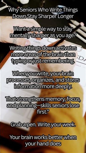When you write, your brain processes #shorts#healthyaging #seniorfitness #jointhealth #aging#senior