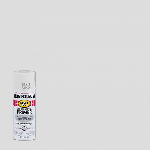 White, Rust-Oleum Stops Rust Clean Metal Primer Spray Paint-7780830, 12 oz