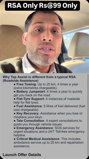 Viresh Kumar on Instagram: "Download the GoMechanic app and get TOP ASSIST for ₹99 🚗✨ And if you use my code, you’ll get it for just ₹49! Coupon code: TA49 🛠️🚘 #TopAssist #GoMechanic #₹99Safety #roadsideassistance"