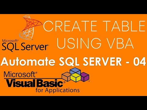 VBA and SQL Server - Create Table in SQL Server Database using VBA. Part-4