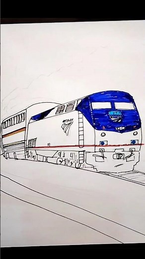How to draw Amtrak train