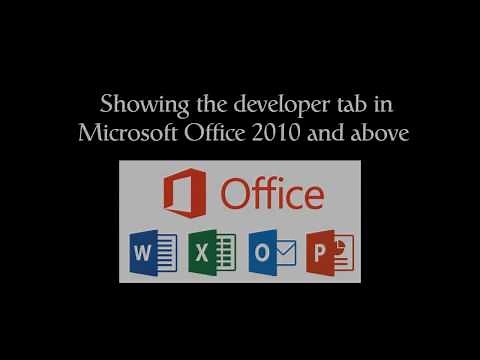 Show developer tab in Microsoft PowerPoint 2007, 2010, 2013, 2016, 365