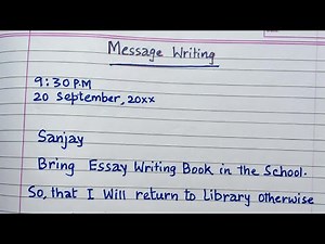 Message Writing || How to Write a Message