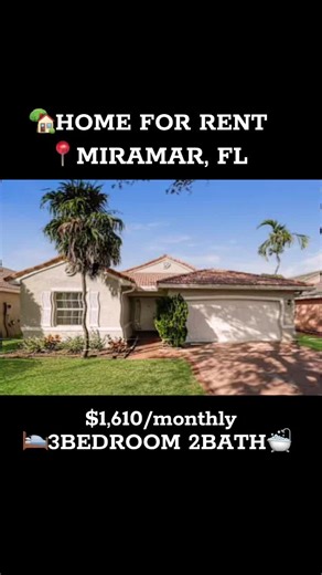 Miramar FL Dream Home for Rent: 3 Beds 2 Baths