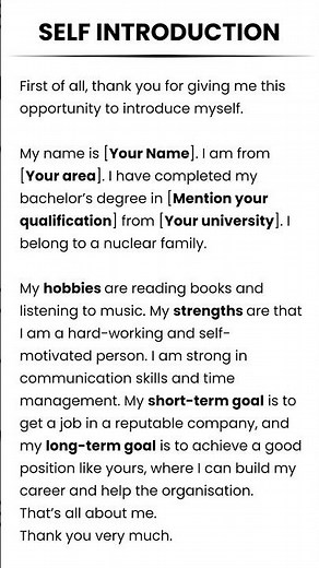 Premium Self introduction in English #tips #ielts #englishtips