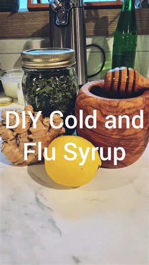 Homemade cold and flu syrup! Seems like everything is going around right now. Be prepared with some home remedies! Ingredients: Lemon Balm Honey Lemon Ginger Directions for use: Take 1 Tablespoon 2-3 x a day while sick. Store in the fridge. #fluseason #homeremedies