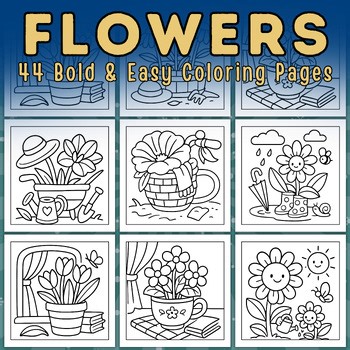 Bold and Easy Flowers Coloring Pages for Kids: Printable & Fun Coloring Sheets