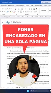 Cómo personalizar un encabezado para una página en Word 📘 #ElTioTech #word #tipword #WordTutorial #shorts | El Tio Tech