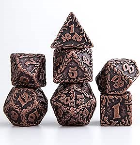 DragonHoard Metal DND Dice Set - Dungeons and Dragons Dice with Box Roll Playing Game Dice Polyhedral Dice D20 D12 D10 D% D8 D6 D4 Metal Dice for Dungeons and Dragons, RPGs MTG Games and DND Gifts